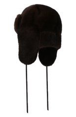 Женская шапка-ушанка из меха норки FURLAND темно-коричневого цвета, арт. 0217500110034300000 | Фото 2 (Материал: Натуральный мех)