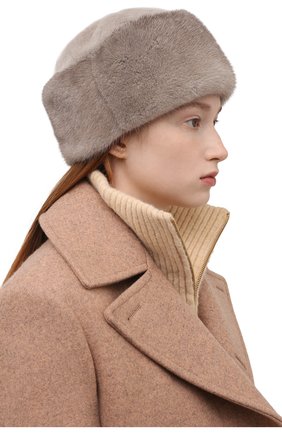 Женская шапка из меха норки FURLAND серого цвета по цене 42240 руб., арт. 0163500140104600000 | Фото 2 Женская шапка из меха норки FURLAND серого цвета, арт. 0163500140104600000 | Фото 2
