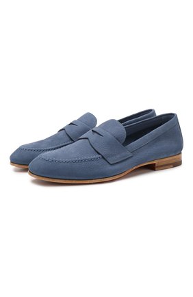 Женские кожаные пенни-лоферы SANTONI темно-синего цвета по цене 36250 руб., арт. WUSM57616BI3SERVU40 | Фото 1 Женские кожаные пенни-лоферы SANTONI темно-синего цвета, арт. WUSM57616BI3SERVU40 | Фото 1