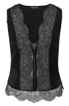 Женский шелковый топ TOM FORD черного цвета по цене 124500 руб., арт. TS1861-FAX334 | Фото 1 Женский шелковый топ TOM FORD черного цвета, арт. TS1861-FAX334 | Фото 1 (Материал внешний: Шелк; Рукава: Без рукавов; Длина (для топов): Стандартные; Кросс-КТ: без рукавов; Статус проверки: Проверена категория; Стили: Гламурный)
