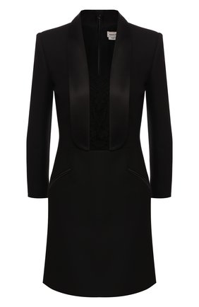 Женское платье из смеси шерсти и шелка ALEXANDER MCQUEEN черного цвета по цене 173500 руб., арт. 598907/QJAAA | Фото 1 Женское платье из смеси шерсти и шелка ALEXANDER MCQUEEN черного цвета, арт. 598907/QJAAA | Фото 1