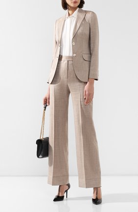 Женский жакет KITON бежевого цвета по цене 264000 руб., арт. D47528K09S40 | Фото 2 Женский жакет KITON бежевого цвета, арт. D47528K09S40 | Фото 2