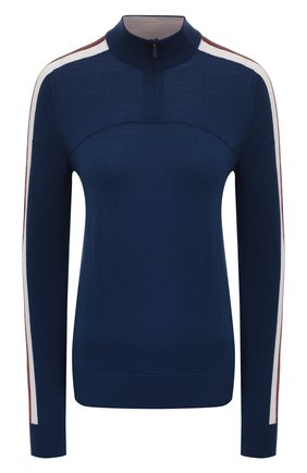 Женский шерстяной пуловер LORO PIANA синего цвета, арт. FAL0054 | Фото 1 (Материал внешний: Шерсть; Длина (для топов): Стандартные; Рукава: Длинные; Статус проверки: Проверена категория; Стили: Кэжуэл; Женское Кросс-КТ: Пуловер-одежда; Региональные ограничения белый список (Axapta Mercury): RU)