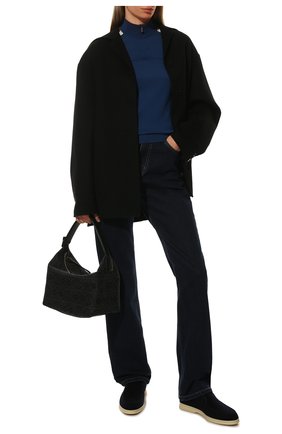 Женский шерстяной пуловер LORO PIANA синего цвета, арт. FAL0054 | Фото 2 (Материал внешний: Шерсть; Длина (для топов): Стандартные; Рукава: Длинные; Статус проверки: Проверена категория; Стили: Кэжуэл; Женское Кросс-КТ: Пуловер-одежда; Региональные ограничения белый список (Axapta Mercury): RU)