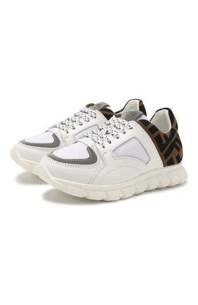 Детские кроссовки FENDI белого цвета по цене 24100 руб., арт. JMR287/A8CJ/27 | Фото 1 Детские кроссовки FENDI белого цвета, арт. JMR287/A8CJ/27 | Фото 1
