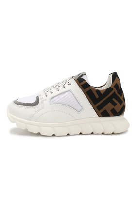 Детские кроссовки FENDI белого цвета по цене 24100 руб., арт. JMR287/A8CJ/27 | Фото 2 Детские кроссовки FENDI белого цвета, арт. JMR287/A8CJ/27 | Фото 2