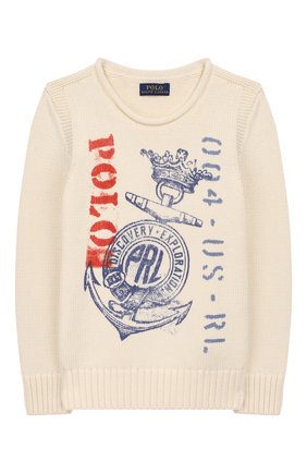 Детский хлопковый пуловер POLO RALPH LAUREN бежевого цвета по цене 10600 руб., арт. 321762980 | Фото 1 Детский хлопковый пуловер POLO RALPH LAUREN бежевого цвета, арт. 321762980 | Фото 1