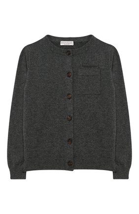 Детский кашемировый кардиган BRUNELLO CUCINELLI серого цвета по цене 44850 руб., арт. B12163226A | Фото 1 Детский кашемировый кардиган BRUNELLO CUCINELLI серого цвета, арт. B12163226A | Фото 1