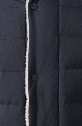 Мужская пуховая куртка wind storm LORO PIANA темно-синего цвета, арт. FAI5658 | Фото 5 (Кросс-КТ: Куртка, Пуховик; Рукава: Длинные; Мужское Кросс-КТ: Пуховик-верхняя одежда, Куртка-верхняя одежда, Верхняя одежда; Материал внешний: Синтетический материал; Региональные ограничения белый список (Axapta Mercury): RU; Материал подклада: Синтетический материал; Длина (верхняя одежда): Короткие; Материал утеплителя: Пух и перо; Статус проверки: Проверена категория)