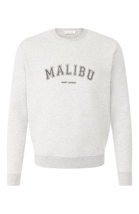 Мужской хлопковый свитшот SAINT LAURENT серого цвета по цене 43350 руб., арт. 612043/YBPZ2 | Фото 1 Мужской хлопковый свитшот SAINT LAURENT серого цвета, арт. 612043/YBPZ2 | Фото 1