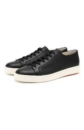 Мужские кожаные кеды SANTONI черного цвета по цене 34050 руб., арт. MBCN14387BARCMIAN01 | Фото 1 Мужские кожаные кеды SANTONI черного цвета, арт. MBCN14387BARCMIAN01 | Фото 1