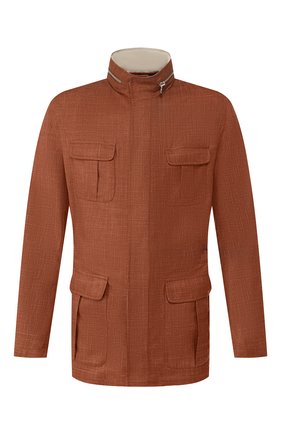 Мужская куртка из смеси шерсти и льна KITON светло-коричневого цвета по цене 572000 руб., арт. UW0661V07S76 | Фото 1