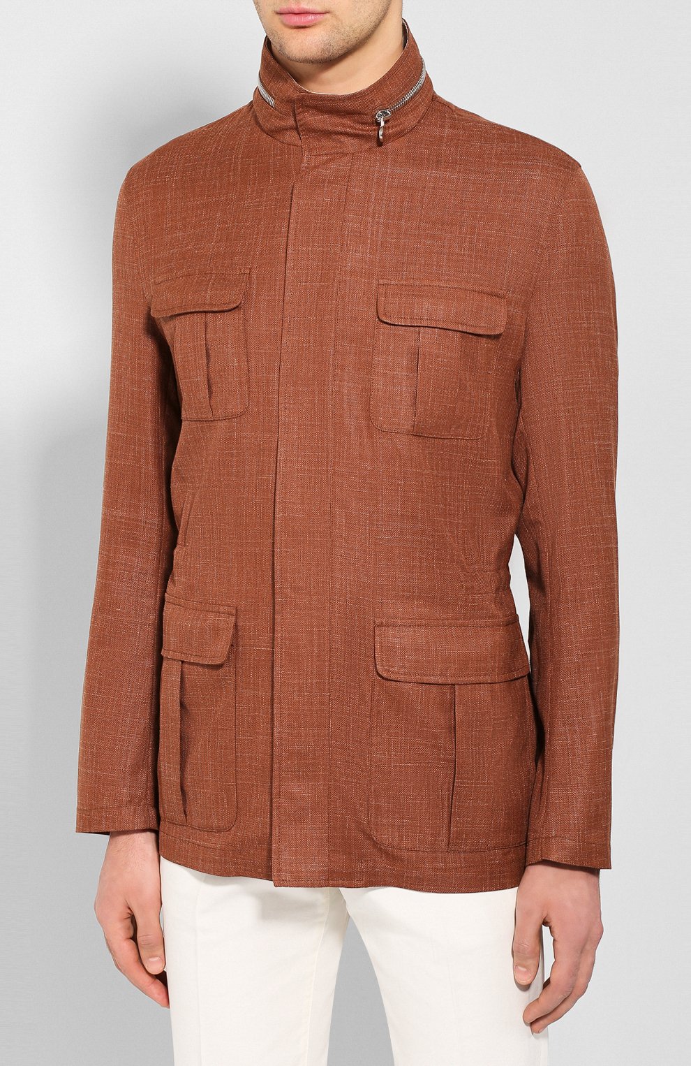 Мужская куртка из смеси шерсти и льна KITON светло-коричневого цвета, арт. UW0661V07S76 | Фото 3 (Кросс-КТ: Куртка; Мужское Кросс-КТ: шерсть и кашемир, Верхняя одежда; Материал внешний: Шерсть; Рукава: Длинные; Длина (верхняя одежда): До середины бедра; Региональные ограничения белый список (Axapta Mercury): RU; Статус проверки: Проверена категория)