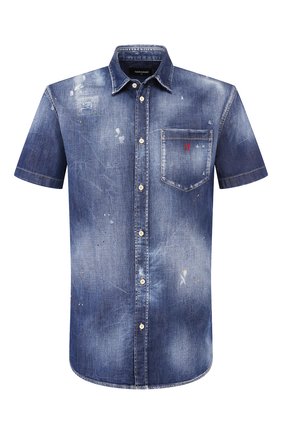 Мужская джинсовая рубашка DSQUARED2 синего цвета по цене 37400 руб., арт. S74DM0374/S30341 | Фото 1 Мужская джинсовая рубашка DSQUARED2 синего цвета, арт. S74DM0374/S30341 | Фото 1