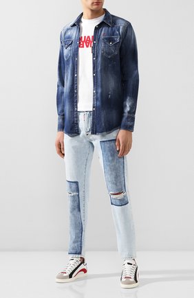 Мужская джинсовая рубашка DSQUARED2 синего цвета по цене 49950 руб., арт. S74DM0392/S30341 | Фото 2 Мужская джинсовая рубашка DSQUARED2 синего цвета, арт. S74DM0392/S30341 | Фото 2