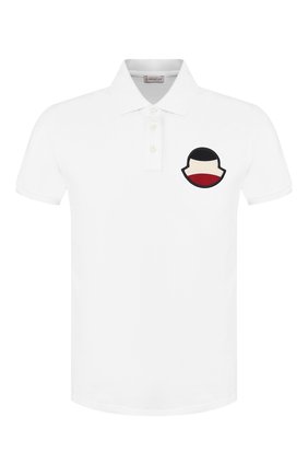 Мужское хлопковое поло MONCLER белого цвета по цене 16400 руб., арт. F1-091-8A704-00-84556 | Фото 1 Мужское хлопковое поло MONCLER белого цвета, арт. F1-091-8A704-00-84556 | Фото 1