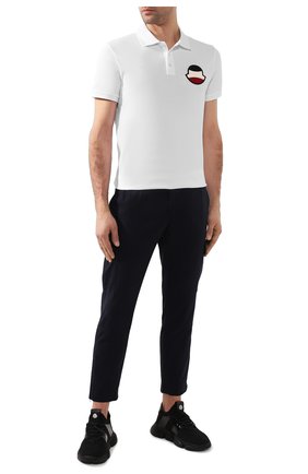 Мужское хлопковое поло MONCLER белого цвета по цене 16400 руб., арт. F1-091-8A704-00-84556 | Фото 2 Мужское хлопковое поло MONCLER белого цвета, арт. F1-091-8A704-00-84556 | Фото 2