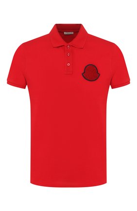 Мужское хлопковое поло MONCLER красного цвета по цене 16400 руб., арт. F1-091-8A704-00-84556 | Фото 1 Мужское хлопковое поло MONCLER красного цвета, арт. F1-091-8A704-00-84556 | Фото 1