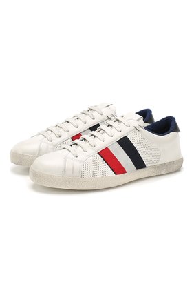 Мужские кожаные кеды MONCLER белого цвета по цене 28900 руб., арт. F1-09A-4M713-00-02S7X | Фото 1 Мужские кожаные кеды MONCLER белого цвета, арт. F1-09A-4M713-00-02S7X | Фото 1