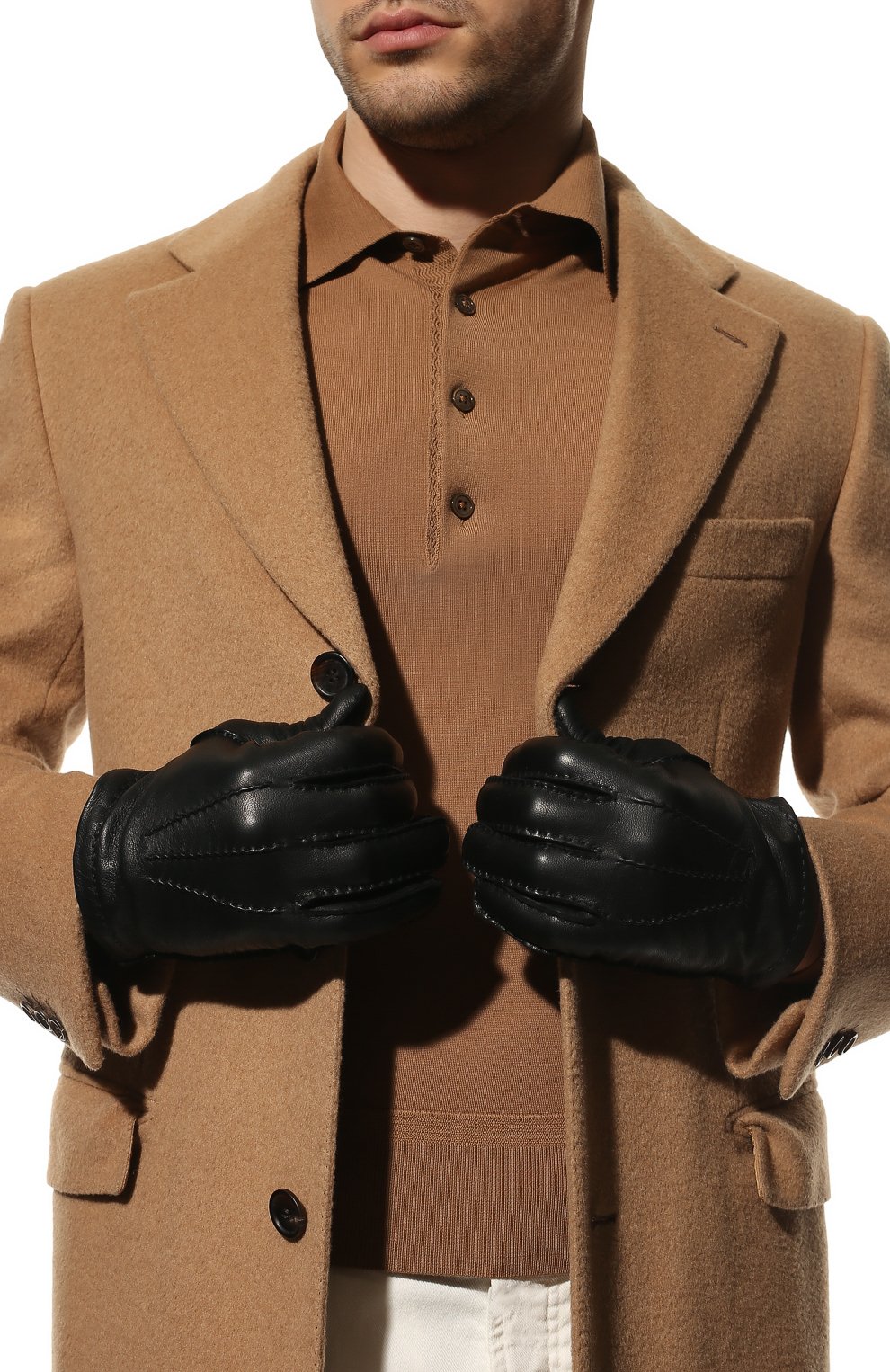 Мужские кожаные перчатки TOM FORD черного цвета по цене 56750 руб., арт. TG0760-X38 | Фото 2 Мужские кожаные перчатки TOM FORD черного цвета, арт. TG0760-X38 | Фото 2