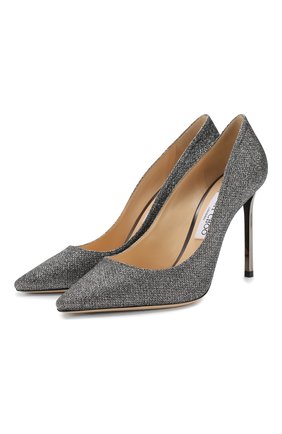 Женская туфли romy 100 JIMMY CHOO серого цвета по цене 45400 руб., арт. R0MY 100/LAG | Фото 1 Женская туфли romy 100 JIMMY CHOO серого цвета, арт. R0MY 100/LAG | Фото 1