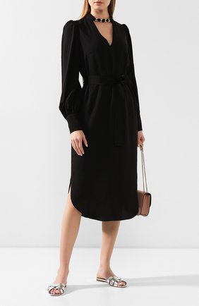 Женские кожаные шлепанцы nu pieds SAINT LAURENT серебряного цвета по цене 43800 руб., арт. 572735/0PS00 | Фото 2 Женские кожаные шлепанцы nu pieds SAINT LAURENT серебряного цвета, арт. 572735/0PS00 | Фото 2