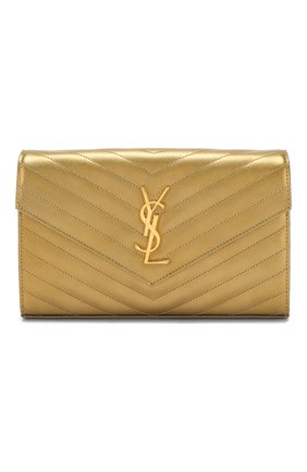 Женская сумка monogram classic SAINT LAURENT золотого цвета по цене 99500 руб., арт. 377828/03X21 | Фото 1 Женская сумка monogram classic SAINT LAURENT золотого цвета, арт. 377828/03X21 | Фото 1 (Размер: small; Материал: Натуральная кожа; Ремень/цепочка: На ремешке; Сумки-технические: Сумки через плечо)