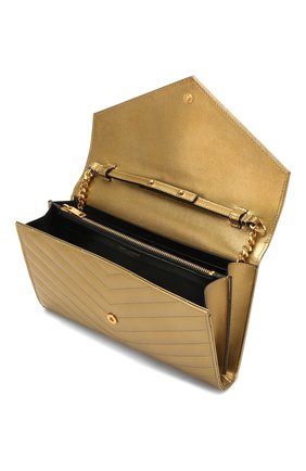 Женская сумка monogram classic SAINT LAURENT золотого цвета по цене 99500 руб., арт. 377828/03X21 | Фото 4 Женская сумка monogram classic SAINT LAURENT золотого цвета, арт. 377828/03X21 | Фото 4