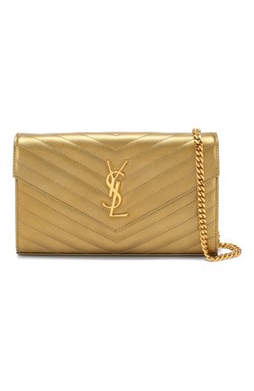 Женская сумка monogram classic SAINT LAURENT золотого цвета по цене 99500 руб., арт. 377828/03X21 | Фото 5 Женская сумка monogram classic SAINT LAURENT золотого цвета, арт. 377828/03X21 | Фото 5