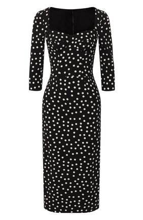 Женское платье в горох DOLCE & GABBANA черно-белого цвета по цене 154000 руб., арт. F6C1ET/FSGR2 | Фото 1 Женское платье в горох DOLCE & GABBANA черно-белого цвета, арт. F6C1ET/FSGR2 | Фото 1
