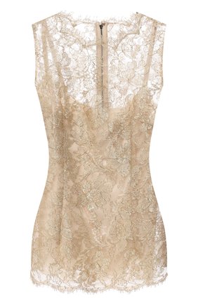 Женский кружевной топ DOLCE & GABBANA золотого цвета по цене 87550 руб., арт. F7U33T/HLM02 | Фото 1 Женский кружевной топ DOLCE & GABBANA золотого цвета, арт. F7U33T/HLM02 | Фото 1