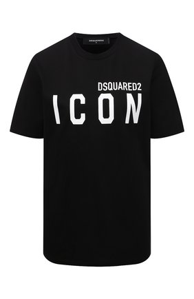Женская хлопковая футболка DSQUARED2 черного цвета по цене 18700 руб., арт. S80GC0001/S23009 | Фото 1 Женская хлопковая футболка DSQUARED2 черного цвета, арт. S80GC0001/S23009 | Фото 1