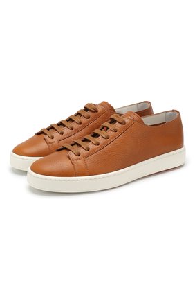 Мужские кожаные кеды SANTONI светло-коричневого цвета по цене 25250 руб., арт. MBCN21332BARCT0VM40 | Фото 1 Мужские кожаные кеды SANTONI светло-коричневого цвета, арт. MBCN21332BARCT0VM40 | Фото 1