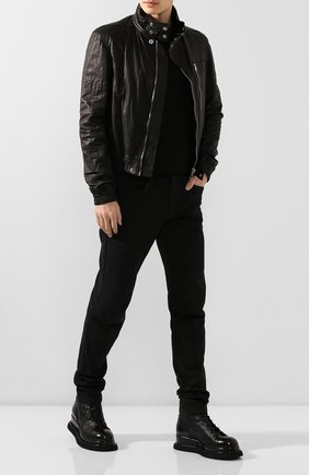Мужская кожаная куртка RICK OWENS черного цвета по цене 163000 руб., арт. RU20S7795/LWL | Фото 2 Мужская кожаная куртка RICK OWENS черного цвета, арт. RU20S7795/LWL | Фото 2