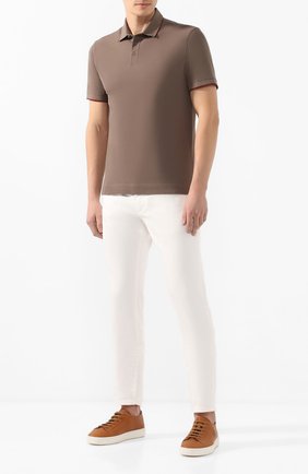 Мужское хлопковое поло Z ZEGNA коричневого цвета по цене 13900 руб., арт. VU360/ZZ661 | Фото 2 Мужское хлопковое поло Z ZEGNA коричневого цвета, арт. VU360/ZZ661 | Фото 2