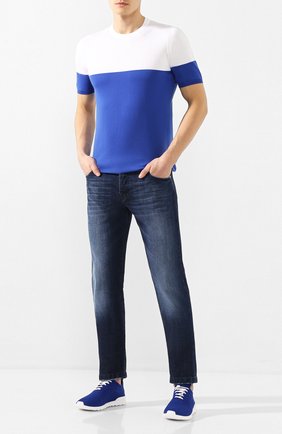 Мужские текстильные кроссовки KITON синего цвета по цене 45200 руб., арт. USSFITSN00609 | Фото 2 Мужские текстильные кроссовки KITON синего цвета, арт. USSFITSN00609 | Фото 2