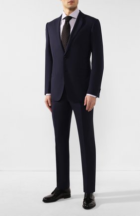 Мужская хлопковая сорочка ERMENEGILDO ZEGNA сиреневого цвета по цене 35650 руб., арт. 701558/9MS0BA | Фото 2 Мужская хлопковая сорочка ERMENEGILDO ZEGNA сиреневого цвета, арт. 701558/9MS0BA | Фото 2 (Материал внешний: Хлопок; Длина (для топов): Стандартные; Рукава: Длинные; Случай: Формальный; Мужское Кросс-КТ: Сорочка-одежда; Манжеты: На пуговицах; Принт: Клетка; Воротник: Акула)