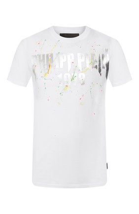 Мужская хлопковая футболка PHILIPP PLEIN белого цвета по цене 27200 руб., арт. S20C MTK4269 PJY002N | Фото 1 Мужская хлопковая футболка PHILIPP PLEIN белого цвета, арт. S20C MTK4269 PJY002N | Фото 1