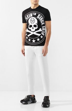 Мужская хлопковая футболка PHILIPP PLEIN черно-белого цвета по цене 29450 руб., арт. S20C MTK4334 PJY002N | Фото 2 Мужская хлопковая футболка PHILIPP PLEIN черно-белого цвета, арт. S20C MTK4334 PJY002N | Фото 2
