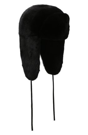 Мужская шапка-ушанка из меха норки KUSSENKOVV черного цвета, арт. 322800002241 | Фото 1 (Материал: Натуральный мех)