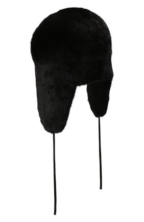 Мужская шапка-ушанка из меха норки KUSSENKOVV черного цвета, арт. 322800002241 | Фото 2 (Материал: Натуральный мех)