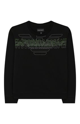 Детский хлопковый свитшот EMPORIO ARMANI черного цвета по цене 8430 руб., арт. 3H4M61/1J36Z | Фото 1 Детский хлопковый свитшот EMPORIO ARMANI черного цвета, арт. 3H4M61/1J36Z | Фото 1