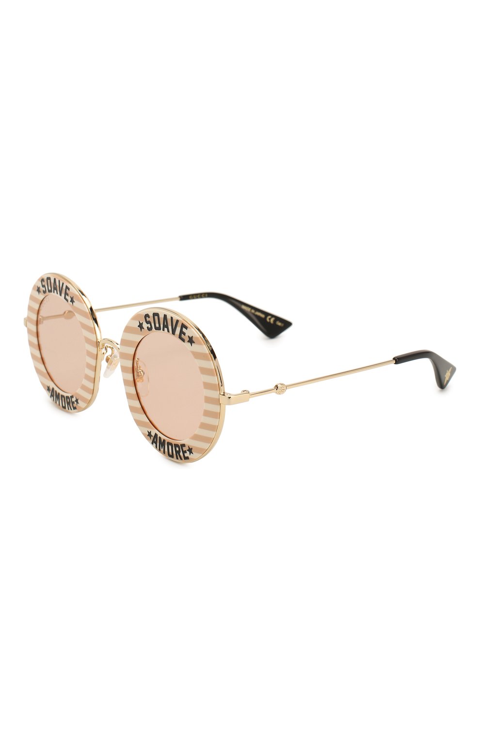 Женские солнцезащитные очки GUCCI бежевого цвета, арт. GG0113 009 | Фото 1