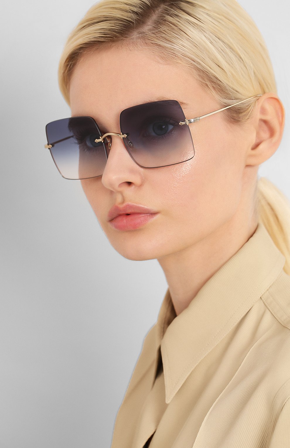 Женские солнцезащитные очки OLIVER PEOPLES темно-синего цвета по цене 23000 руб., арт. 1268S-503519 | Фото 2 Женские солнцезащитные очки OLIVER PEOPLES темно-синего цвета, арт. 1268S-503519 | Фото 2