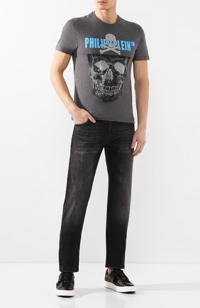 Мужская хлопковая футболка PHILIPP PLEIN серого цвета по цене 58900 руб., арт. S20C MTK4248 PJY002N | Фото 2 Мужская хлопковая футболка PHILIPP PLEIN серого цвета, арт. S20C MTK4248 PJY002N | Фото 2