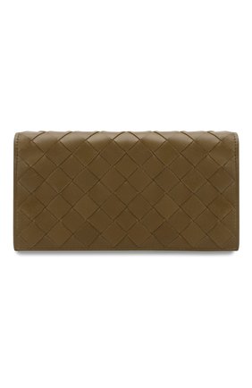 Женские кожаный кошелек BOTTEGA VENETA хаки цвета по цене 57300 руб., арт. 600873/VCPP3 | Фото 1 Женские кожаный кошелек BOTTEGA VENETA хаки цвета, арт. 600873/VCPP3 | Фото 1