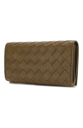 Женские кожаный кошелек BOTTEGA VENETA хаки цвета по цене 57300 руб., арт. 600873/VCPP3 | Фото 2 Женские кожаный кошелек BOTTEGA VENETA хаки цвета, арт. 600873/VCPP3 | Фото 2