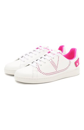 Женские кожаные кеды valentino garavani backnet VALENTINO фуксия цвета по цене 41550 руб., арт. TW2S0M20/MSS | Фото 1 Женские кожаные кеды valentino garavani backnet VALENTINO фуксия цвета, арт. TW2S0M20/MSS | Фото 1