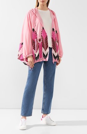 Женские кожаные кеды valentino garavani backnet VALENTINO фуксия цвета по цене 41550 руб., арт. TW2S0M20/MSS | Фото 2 Женские кожаные кеды valentino garavani backnet VALENTINO фуксия цвета, арт. TW2S0M20/MSS | Фото 2