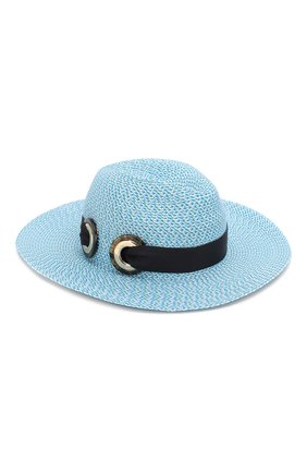 Женская шляпа GIORGIO ARMANI голубого цвета по цене 47550 руб., арт. 797303/0P503 | Фото 1 Женская шляпа GIORGIO ARMANI голубого цвета, арт. 797303/0P503 | Фото 1 (Материал: Текстиль, Синтетический материал, Пластик)